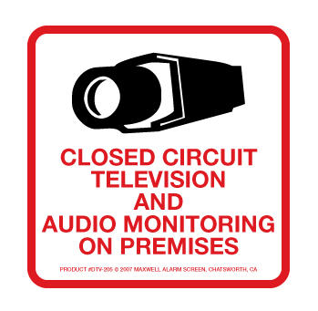 (image for) DTV-205 CCTV Warning Decal In English