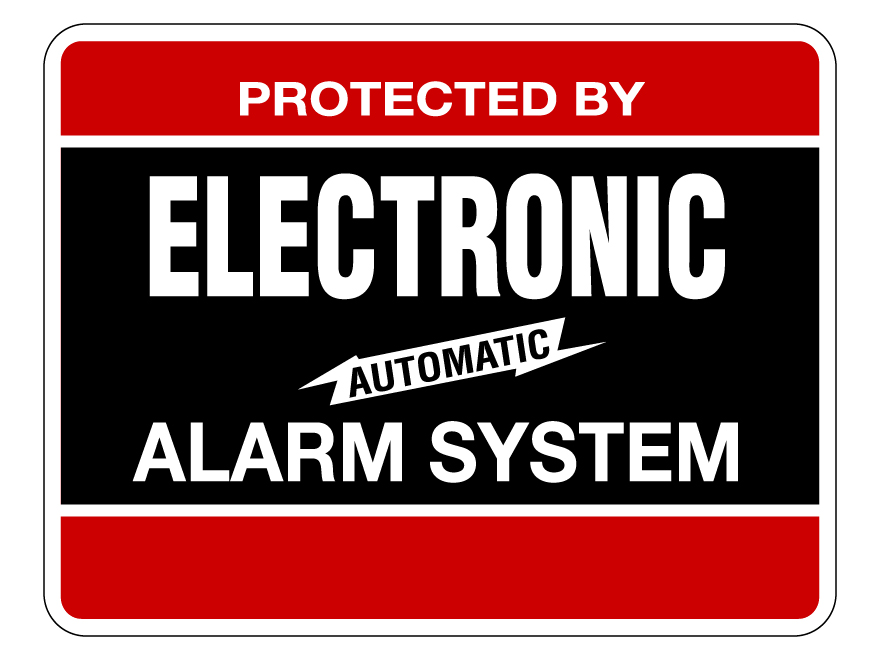 (image for) DY-103 Alarm Warning Decal Black and Red Rectangle