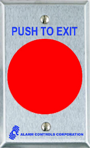 (image for) Alarm Controls Corp TS-21R Large Red Request to Exit Button